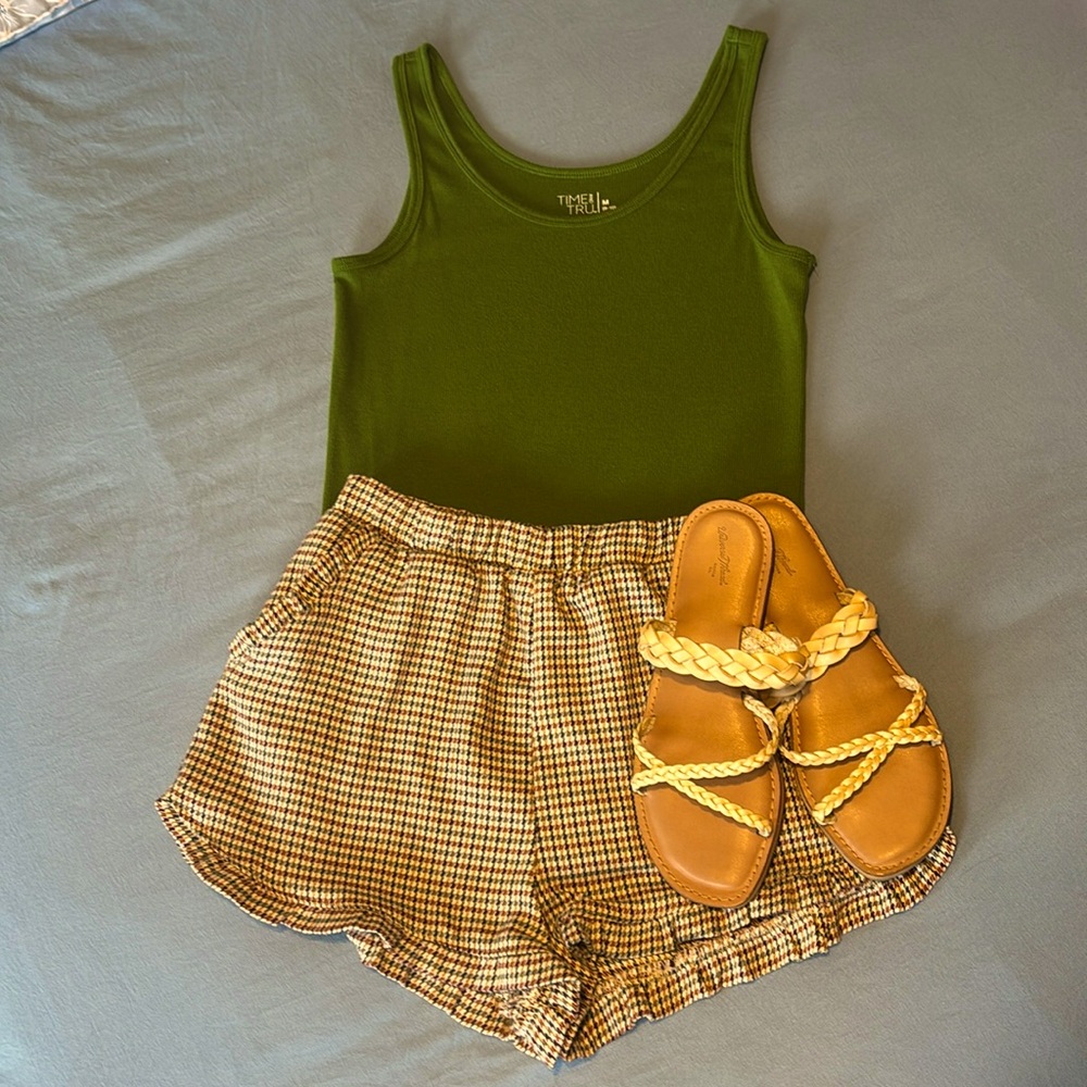 Kirra Tan High Waist Shorts with Relaxed Fit